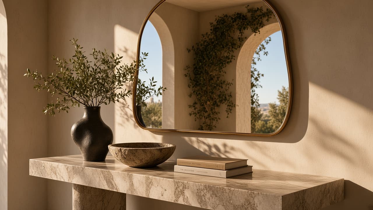 The Sienna Mirror in a sunlit interior