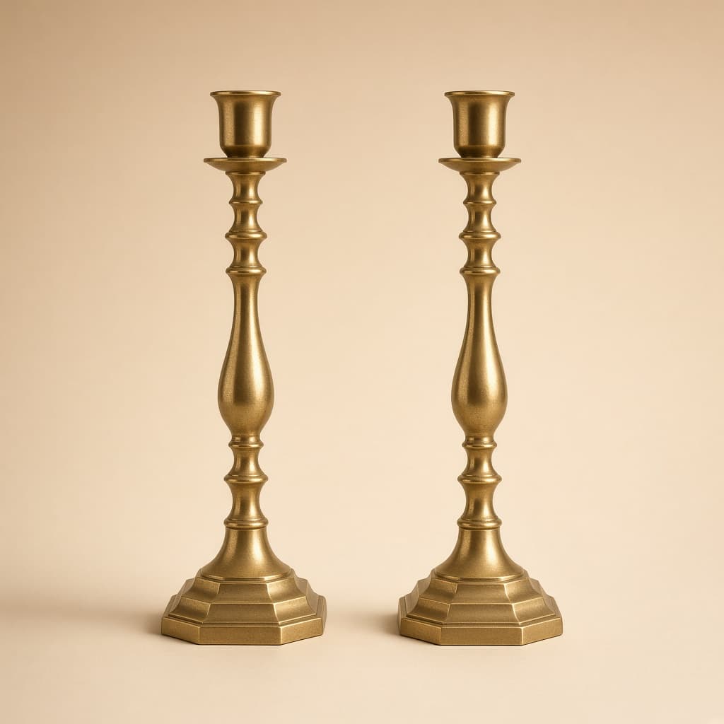 Brass candleholder set