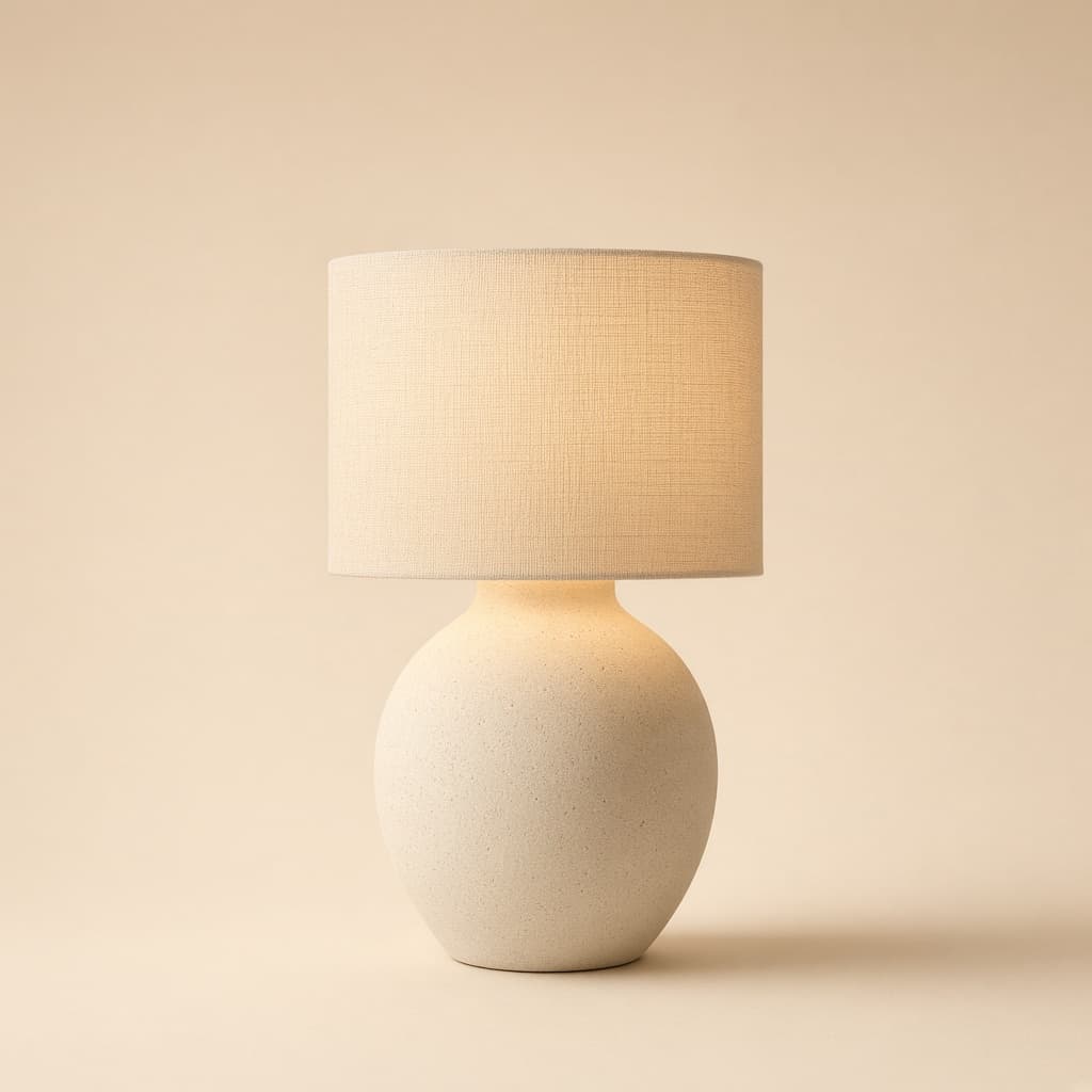 Ceramic table lamp on a side table